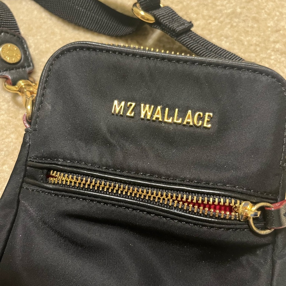 MZ Wallace Black Crossbody Bag with Gold Accents - Picture 2 of 8